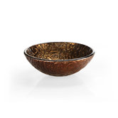 Reflex Vessel Sink in Metallic Brown Copper Vine