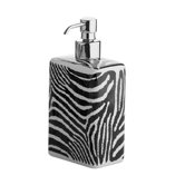 Safari Soap Dispenser in Black and White Zebra Print