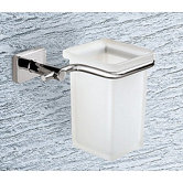 Minnesota Frosted Glass Toothbrush/Tumbler Holder in Chrome