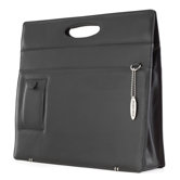 Women's Full-Grain Leather Briefcase in Black