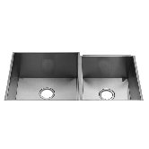 UrbanEdge 11" x 17.25" 16 Gauge Undermount Stainless Steel Double Bowl Kitchen Sink