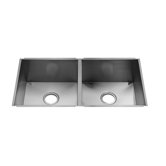 UrbanEdge 11" x 17.25" Undermount Stainless Steel Double Bowl Kitchen Sink with Sound Deadening Pads