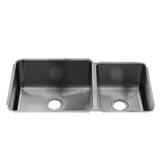 Classic 11" x 17.25" Undermount Stainless Steel Double Bowl Kitchen Sink with Flat Sink Bottom