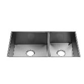 UrbanEdge 10.75" x 14.5" Undermount Stainless Steel Double Bowl Kitchen Sink with Rear Drain Placement