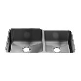 Classic 11" x 17.25" Undermount Stainless Steel Double Bowl Kitchen Sink with Straight Bowl Sides