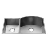 Vintage 16.57" x 9" Undermount 16 Gauge Stainless Steel Double Bowl Kitchen Sink