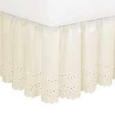 Eyelet 18" Bed Skirt in Ivory