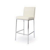 Emilia 26" Vinyl Barstool in Ivory