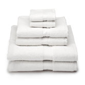Supreme Egyptian Cotton 6 Piece Towel Set in White