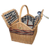 Farmhouse Picnic Basket in Blue Plaid
