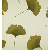 Biloba Wallpaper in Green and Ivory by Kristina Isola