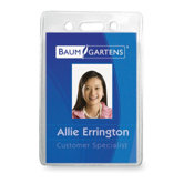 Vinyl Badge Holder,No Clip,Vert,2-3/8"x3-3/8",12/PK,Clear
