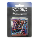 Paper Clips, Standard, Vinyl, 1-3/8", 100/PK, Assorted
