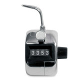 Tally Counter, Count to 9999, Silver/Black