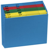 Desktop Project File, Jan-Dec, 12 Pockets, Letter, Blue