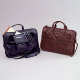Cowhide Leather Slim Briefcase with Organizer