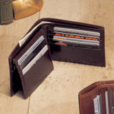 High Polished Cowhide Aniline Leather Pass Case Wallet