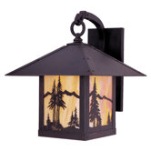 Timber Ridge Outdoor Wall Lantern with Mountain Filigree
