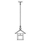 Evergreen Outdoor Stem Hung Hanging Lantern with Filigree
