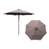 9' Hardwood Market Umbrella