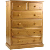 Pine Large 6 Drawer Chest