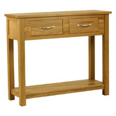 Essentials Console Table in Light Oak Stain and Satin Lacquer