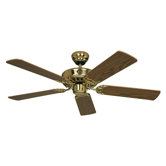 5-flg. Deckenventilator "Classic Royal" in Messing poliert / Eiche antik