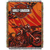 Entertainment Harley Davidson Cycle Tapestry Throw