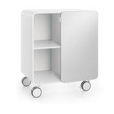 Linea Bej Two Shelf Storage Unit with Wheels