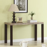 Travertine Top Console Table