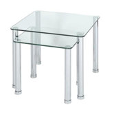 Clear Glass Nest of 2 Tables with Chrome Legs