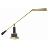 Grand  Balance Arm Piano Lamp in Polished Brass and Black Marble