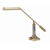 Grand  Balance Arm Piano Lamp in Polished Brass and Crystal