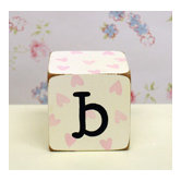 "b" Letter Block in Pink