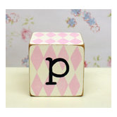 "p" Letter Block in Pink
