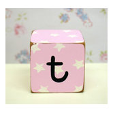 "t" Letter Block in Pink