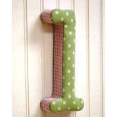 "l" Fabric Letter in Pink / Green