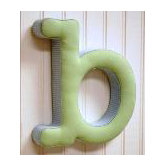 "b" Fabric Letter in Blue / Green