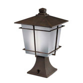 Janna Four Light Post Lantern in Brown