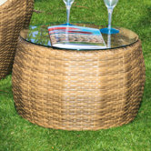 Moon Coffee Table in Four Seasons Flat with Tempered Glass