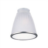 Frosted Bell Accessory Glass Shade with Brushed Pewter Rim