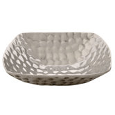 Handmade Decorative Mora Snack Container in Bright Silver