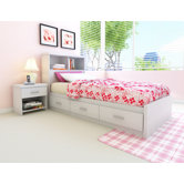 Willow Storage Bed & Bookcase Headboard
