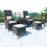 Cascade 5 Piece Lounge Seating Group with Cushions