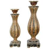 Avignon Resin Candlesticks (Set of 3)