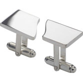 1,5cm x 2cm Manschettenkn&ouml;pfe "Perfect Match" aus Silber (2er Pack)
