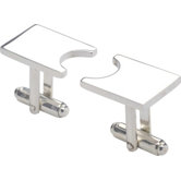 1,5cm x 2cm Manschettenkn&ouml;pfe "Connect" aus Silber (2er Pack)