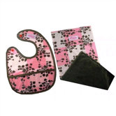 Bib & Burp Cloth Set in Cotton Candy