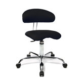 Sitness Swivel Stool with Back Support in Black