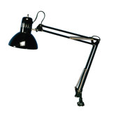 Swing Arm Lamp in Black with Metal Adjustable Arm Clamp